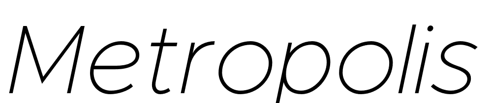 Metropolis-Thin-Italic font family download free