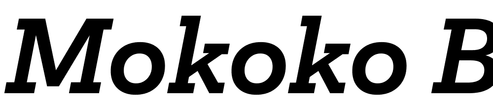 Mokoko-Bold-Italic font family download free