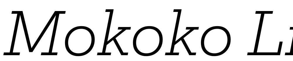 Mokoko-Light-Italic font family download free