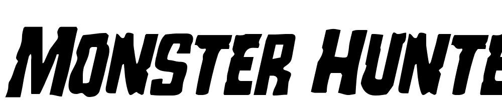 Monster-Hunter-Condensed-Italic font family download free