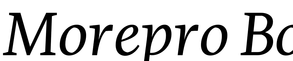 MorePro-BookItalic font family download free