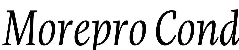 MorePro-CondBookItalic font family download free