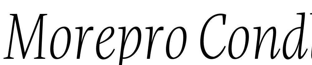 MorePro-CondLightItalic font family download free