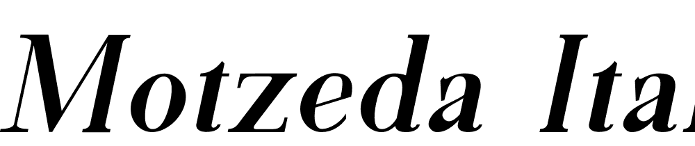 Motzeda-Italic font family download free