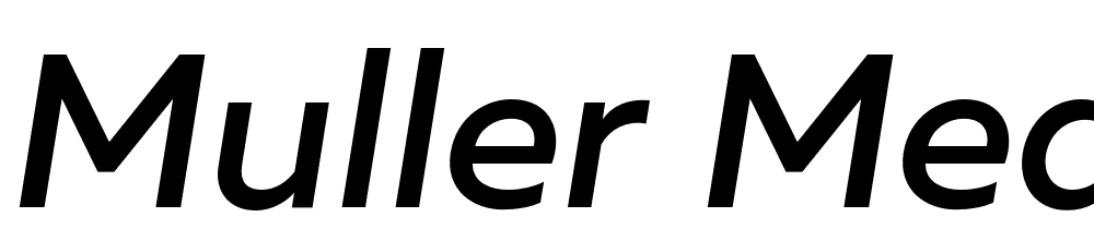 Muller-Medium-Italic font family download free