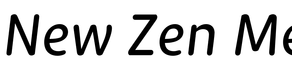 New-Zen-Medium-Italic font family download free