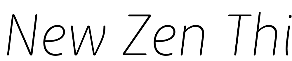 New-Zen-Thin-Italic font family download free