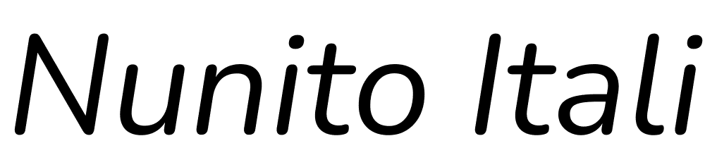 Nunito-Italic font family download free