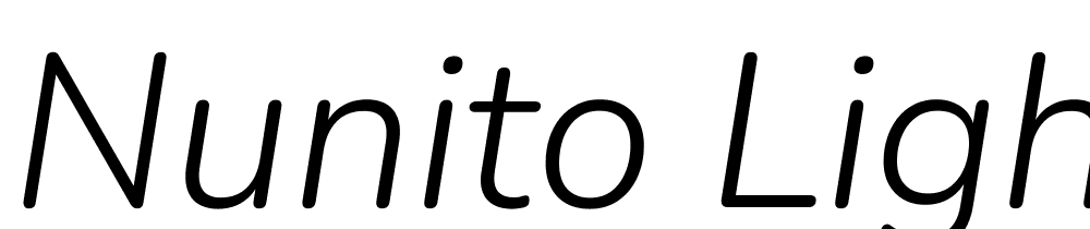 Nunito-Light-Italic font family download free