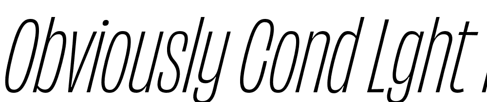 Obviously-Cond-Lght-Italic font family download free