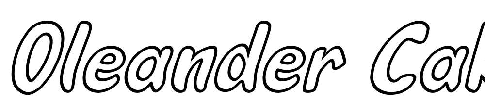 Oleander-Cakes-Outline-Italic font family download free