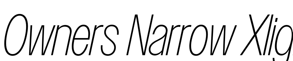 Owners-Narrow-XLight-Italic font family download free