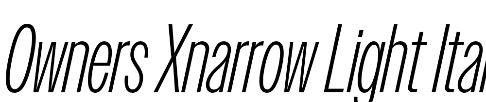 Owners-XNarrow-Light-Italic font family download free