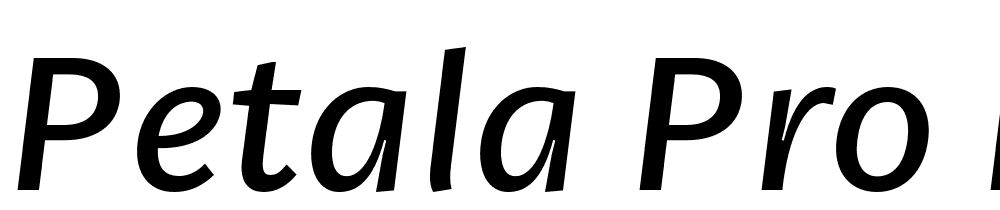 Petala-Pro-Italic font family download free