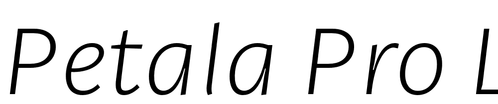Petala-Pro-Light-Italic font family download free