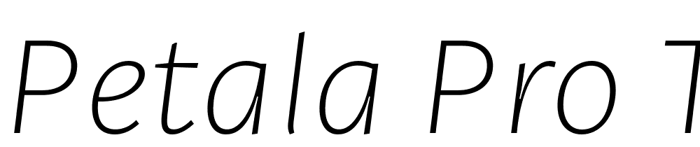 Petala-Pro-Thin-Italic font family download free