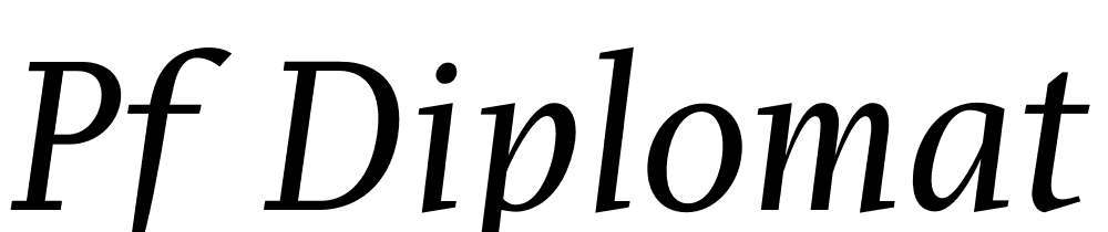 PF-Diplomat-Italic font family download free