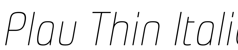 Plau-Thin-Italic font family download free