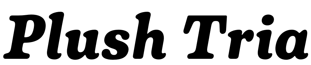 Plush-Trial-Black-Italic font family download free