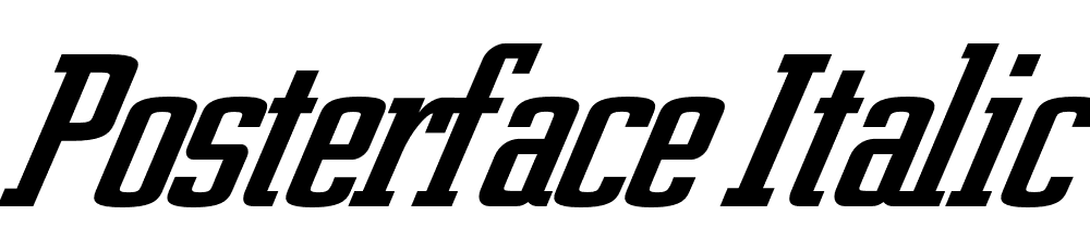 Posterface Italic Italic font family download free