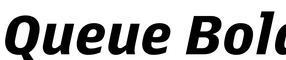 Queue-Bold-Italic font family download free