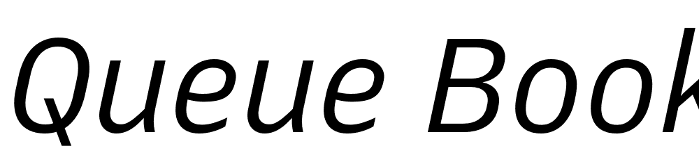 Queue-Book-Italic font family download free