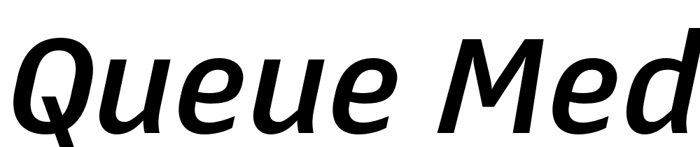 Queue-Medium-Italic font family download free