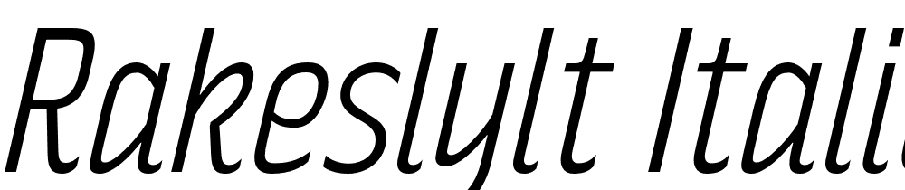 RakeslyLt-Italic font family download free