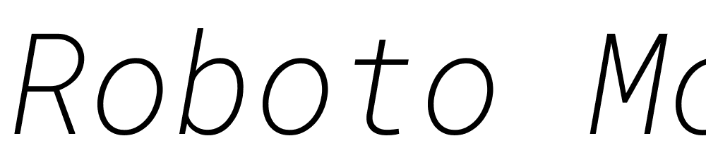 Roboto-Mono-ExtraLight-Italic font family download free