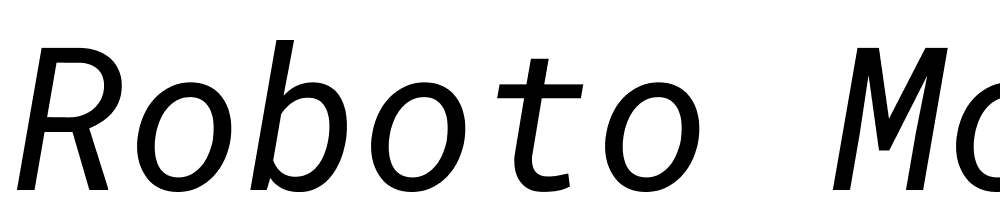 Roboto-Mono-Italic font family download free