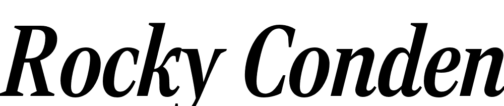 Rocky-Condensed-Medium-Italic font family download free