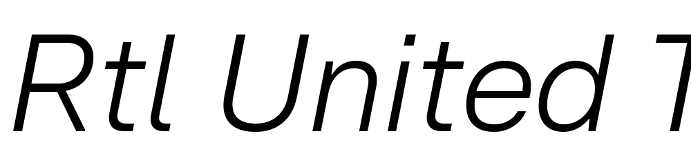 RTL-United-Text-Light-Italic font family download free