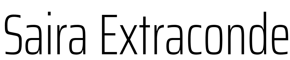 Saira-ExtraCondensed-ExtraLight font family download free