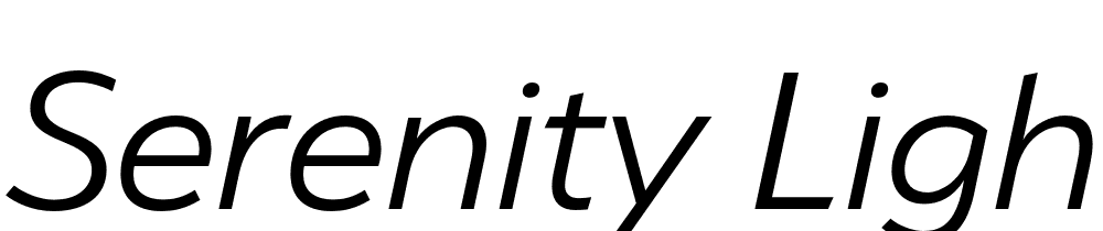 Serenity-Light-Italic font family download free