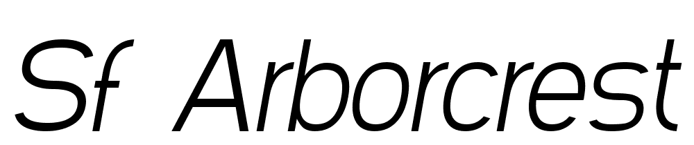 SF-Arborcrest-Light-Oblique font family download free