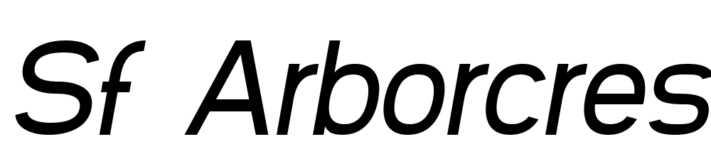 SF-Arborcrest-Medium-Oblique font family download free