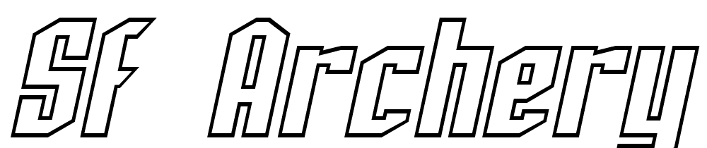 SF-Archery-Black-Outline-Oblique font family download free