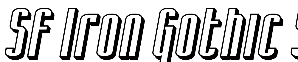 SF-Iron-Gothic-Shaded-Oblique font family download free