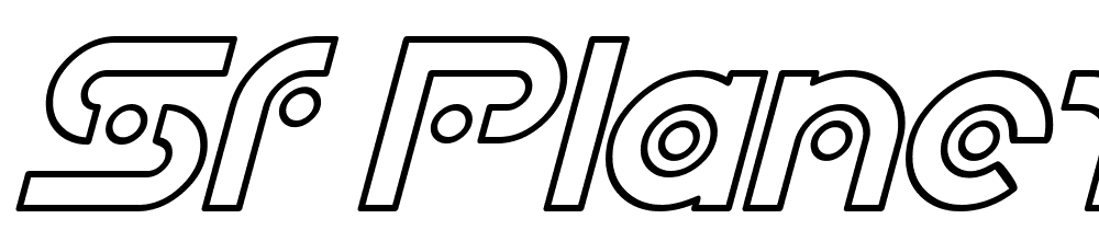 SF-Planetary-Orbiter-Outline-Italic font family download free