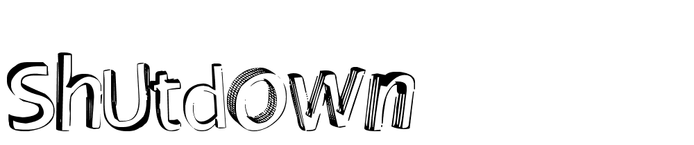 shutdown font family download free