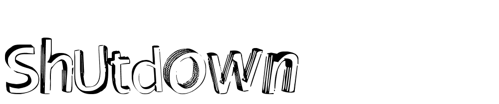 shutdown font family download free