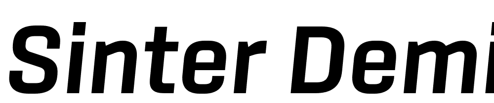 Sinter-Demi-Italic font family download free