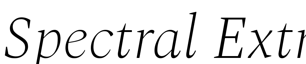 Spectral-ExtraLight-Italic font family download free