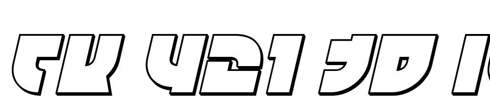 TK-421-3D-Italic font family download free