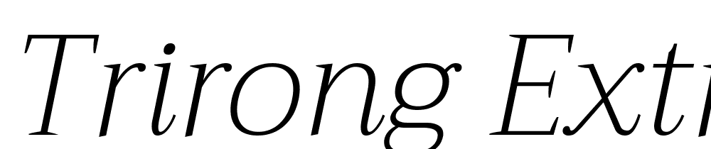 Trirong-ExtraLight-Italic font family download free