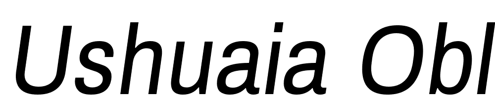 Ushuaia-Oblique font family download free