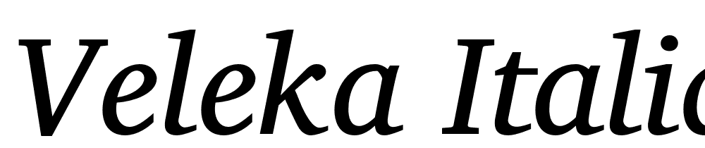 Veleka-Italic font family download free