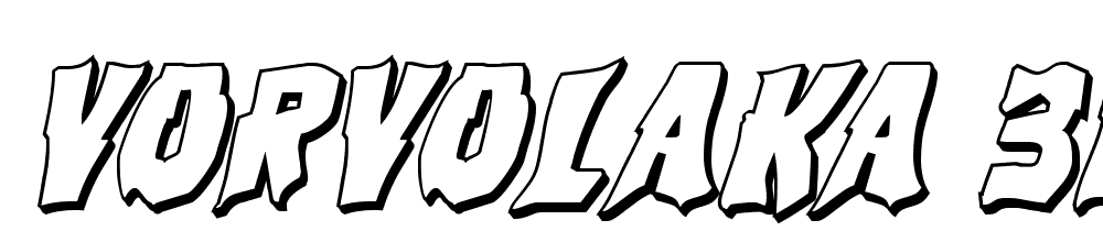 Vorvolaka-3D-Italic font family download free