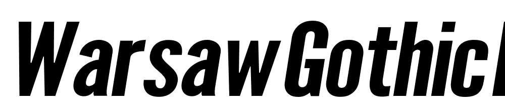 Warsaw-Gothic-Extended-Oblique font family download free