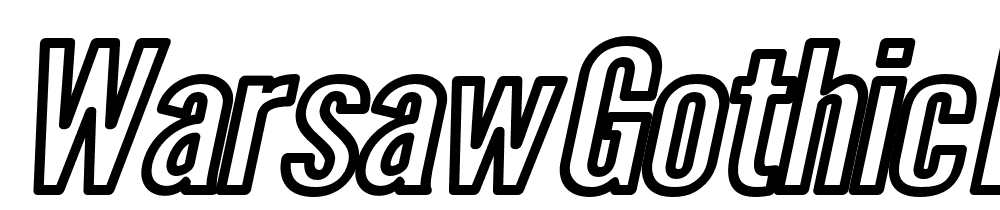 Warsaw-Gothic-Extended-Outline-Oblique font family download free